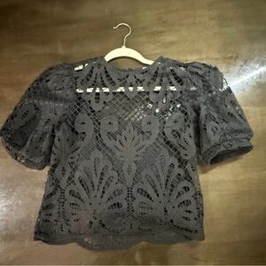 Express Charcoal Lace Blouse